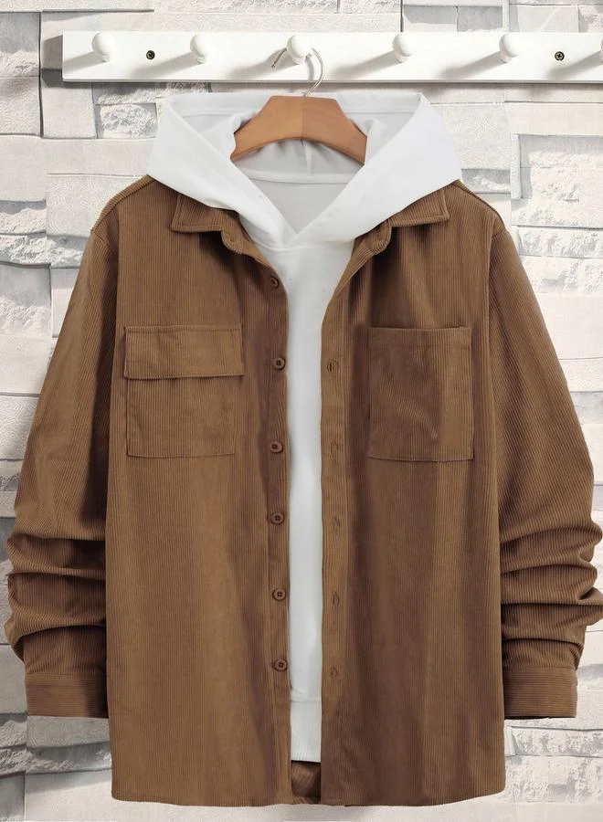 تايك تو جاكيت بأكمام طويلة بنسيج مزود بجيب