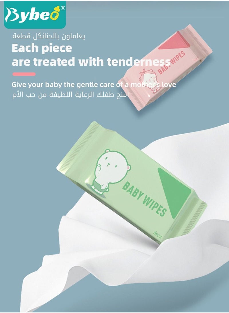 Bybeo - Portable Mini Wet Wipes, Hand & Mouth Cleansing Tissue Paper for Babies, Students, and Children High Quality - Image 1