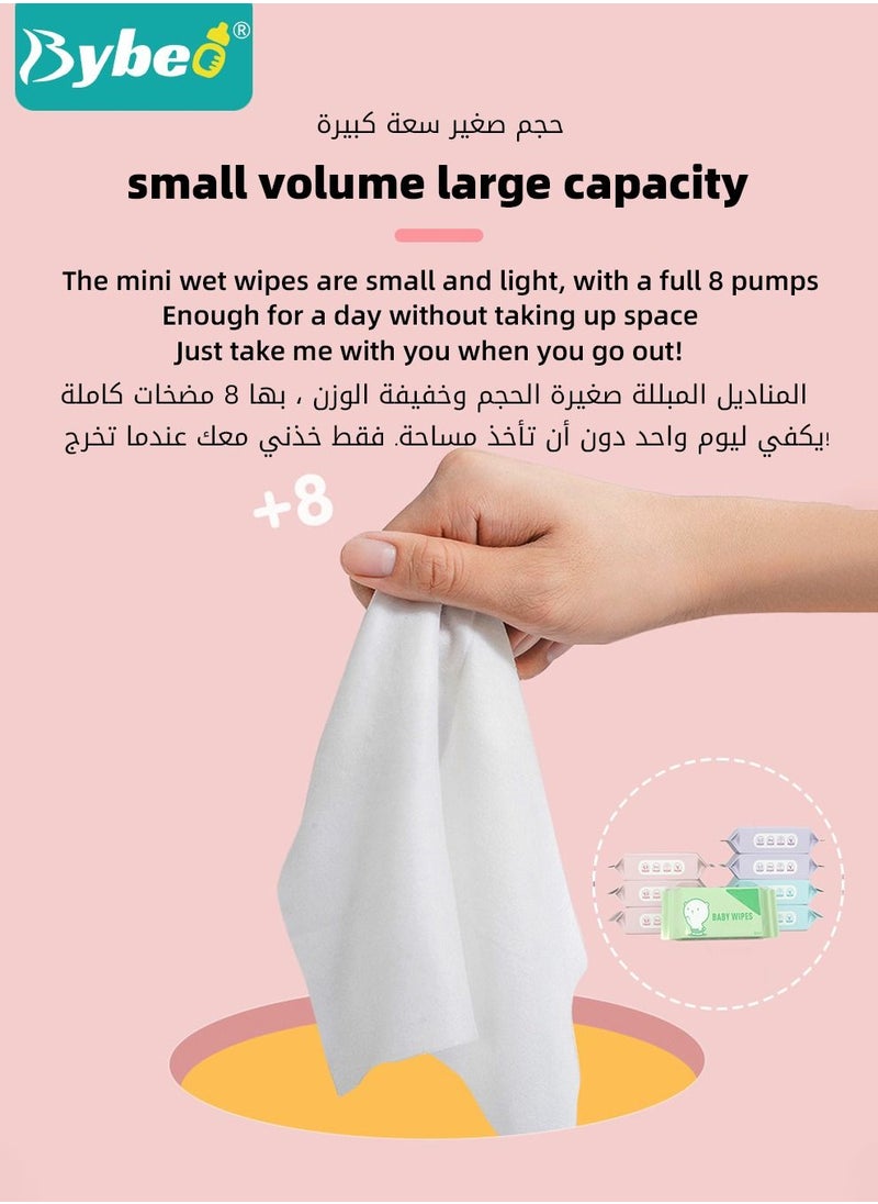 Bybeo - Portable Mini Wet Wipes, Hand & Mouth Cleansing Tissue Paper for Babies, Students, and Children High Quality - Image 1
