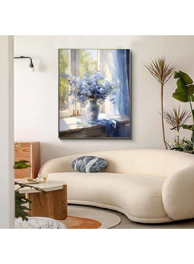 HZYH Flowers Paint by Numbers Kit for Adults, 16x20 Inch DIY Acrylic Painting on Canvas (No Frame), Vase and Window Scene, Beginner-Friendly Art for Home Wall Decor - Image 5