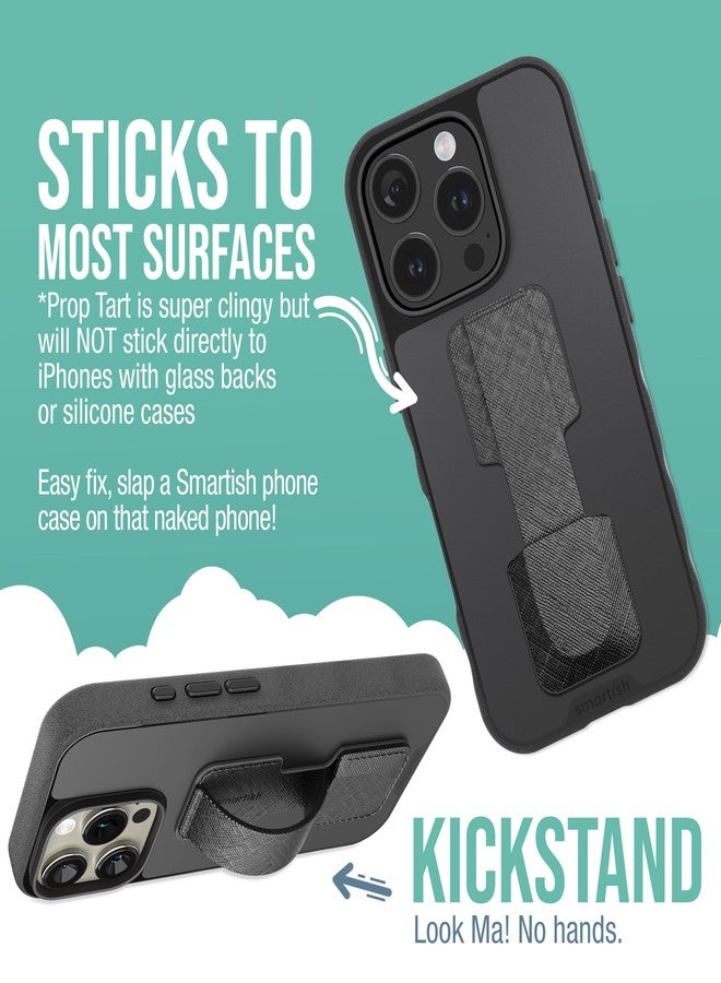 Smartish Phone Grip Loop - Prop Tart - Pop Out Finger Strap and Holder with Kickstand [Compatible with All iPhone & Android Phones] Stick On Phone Ring for All Phone Models - Black Tie Affair - Image 5