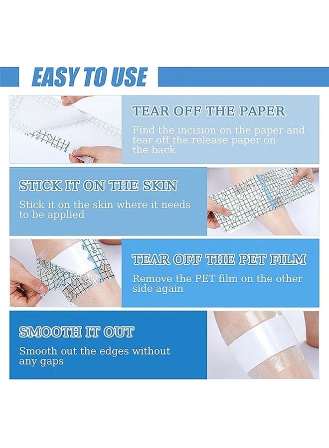 5 Pcs Waterproof Wound Dressing, Transparent Adhesive Bandages for Tattoos, Post-Surgical Wounds, Shower Protection, Medical-Grade, Stretchable & Non-Allergic, 10*20cm - Image 4
