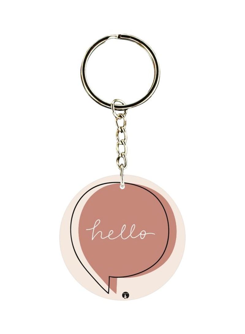 Double Sided Hello Printed Keychain