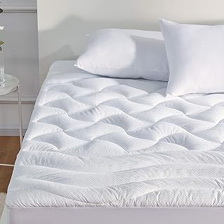 SLEEP ZONE Premium Mattress Pad Cover Cooling Overfilled Fluffy Soft Topper Zone Design Upto 21 inch Deep Pocket with - Image 1