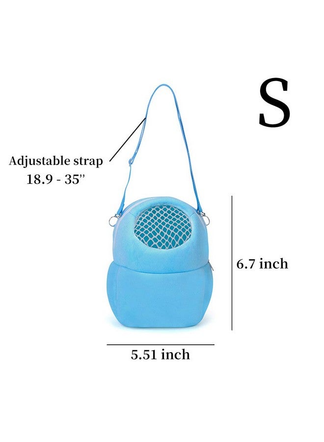 WishLotus Pet Carrier Bag, Portable Outgoing Travel Handbags With Nylon Straps Small Pet Pouchfor Hamster Rat Hedgehog Rabbit (S, Blue)  - Image 2