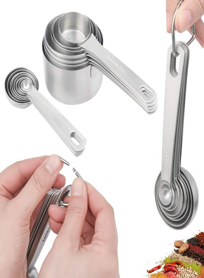 Hotsyang Measuring Cups and Spoons Set, 18/8 Metric & US Stainless Steel 8 Measuring Cups & 9 Spoons with 1 Leveler & 1 Measurement Conversion Chart for Baking & Kitchen - Image 4