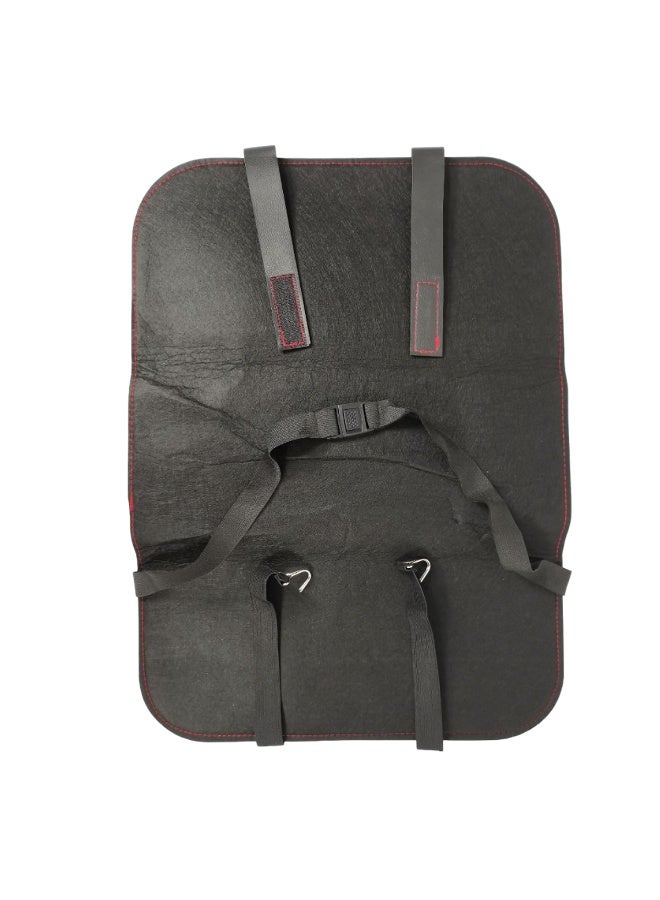 Premium Faux Leather Universal Backseat Organizer and Kick Mat for Cars, Trucks, and SUVs  Durable, Easy-Clean Protector with Deep Storage Pockets, Tablet Sleeve, and Tissue Holder  Non-Destructive Buckle-Strap Fastening - Image 2