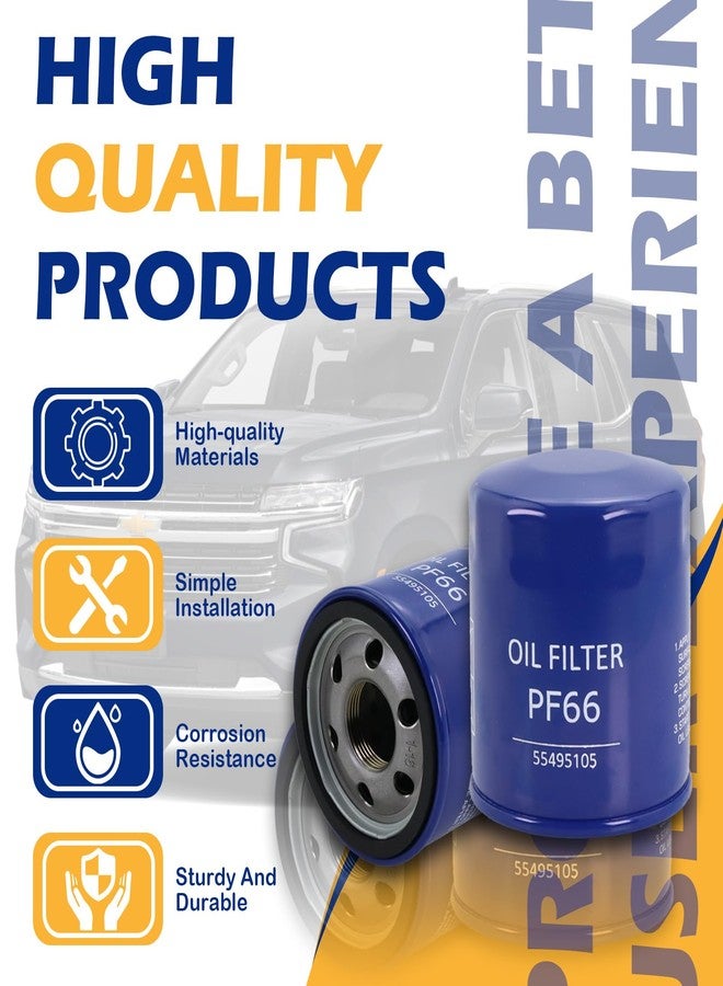 Kefly PF66 Engine Oil Filter Compatible with Chevy Colorado Suburban Silverado 1500 Tahoe GMC Acadia Sierra 1500 Yukon Cadillac CT4 CT5 CT6 Escalade XT4 (6 pcs) - Image 5