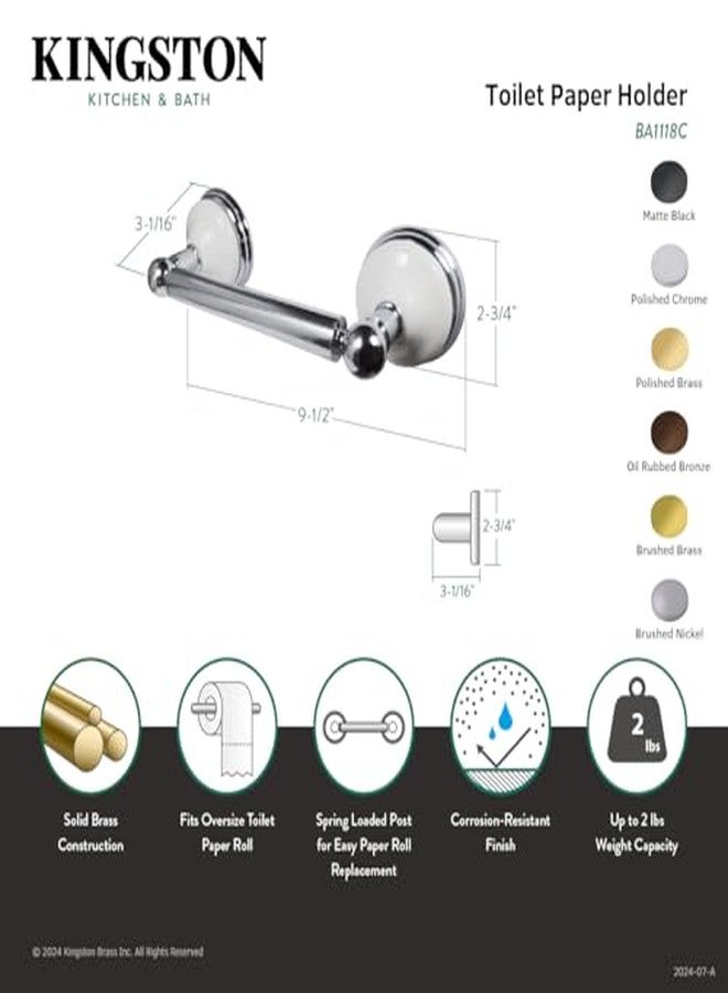 Elements of Design Kingston Brass Elements of Design EBA1118C Hot Springs Toilet Paper Holder, 9-1/4' Length, Polished Chrome - Image 2