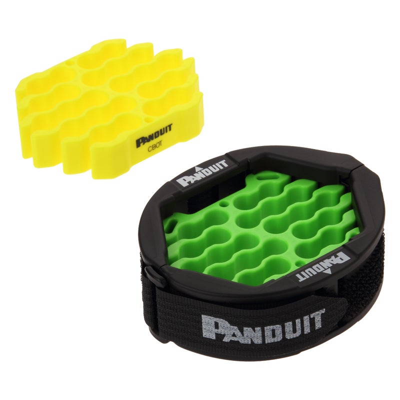 Panduit CBOT24K Cable Organizing Kit, Tool Kit Includes: Jacket Cover, Hook and Loop Fastener, Green Cable Organizing Insert, Yellow Cable Organizing Insert - Image 1