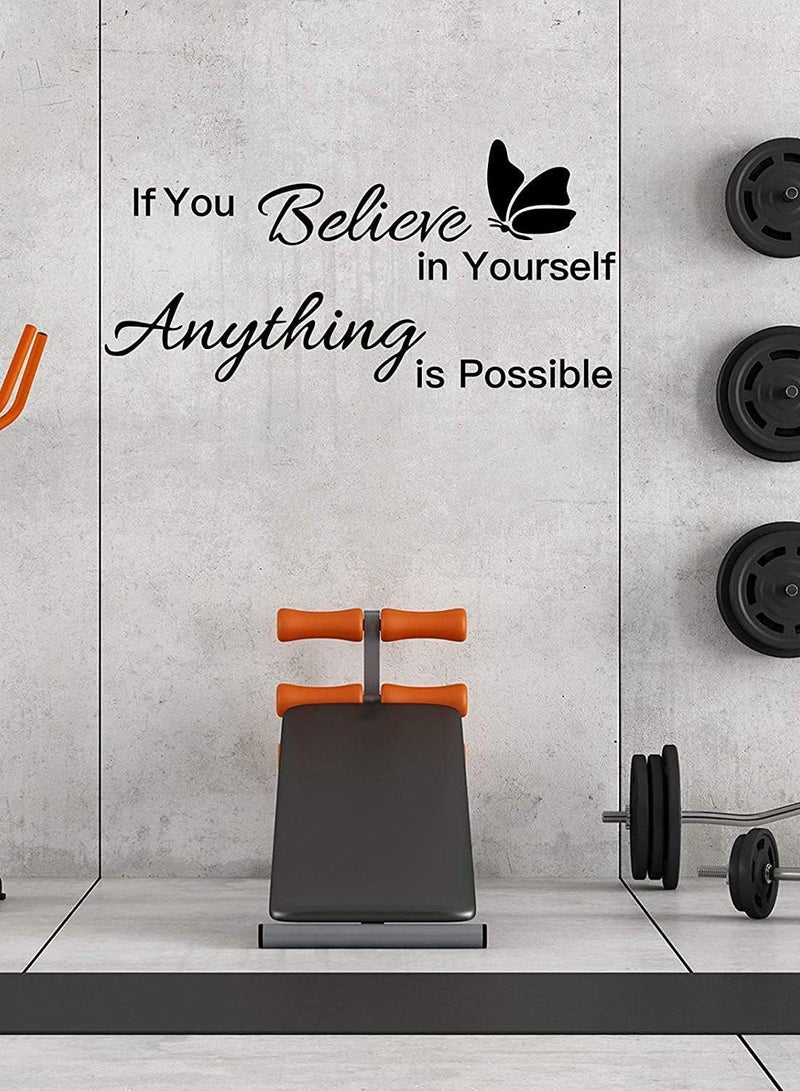 2 Sheets Vinyl Wall Quotes Stickers, Ability Motivation Attitude Believe in Yourself Inspirational Saying Home Decals Quote, Home Decor for Office School Classroom Teen Dorm Room Wall Decal (Black) - Image 5