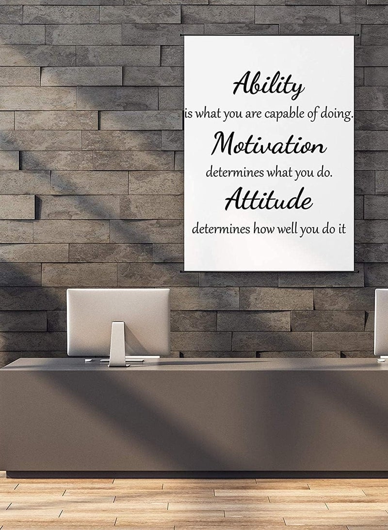 2 Sheets Vinyl Wall Quotes Stickers, Ability Motivation Attitude Believe in Yourself Inspirational Saying Home Decals Quote, Home Decor for Office School Classroom Teen Dorm Room Wall Decal (Black) - Image 4