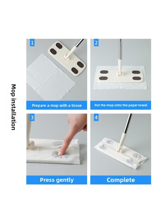 Generic Electrostatic Dust Cleaning Paper Mop Disposable Mop Special Wet Wipes For Floor Cleaning-Color:White Thickened Wet Wipes-Specifications:Upgraded Thickened Durable Type  - Image 4