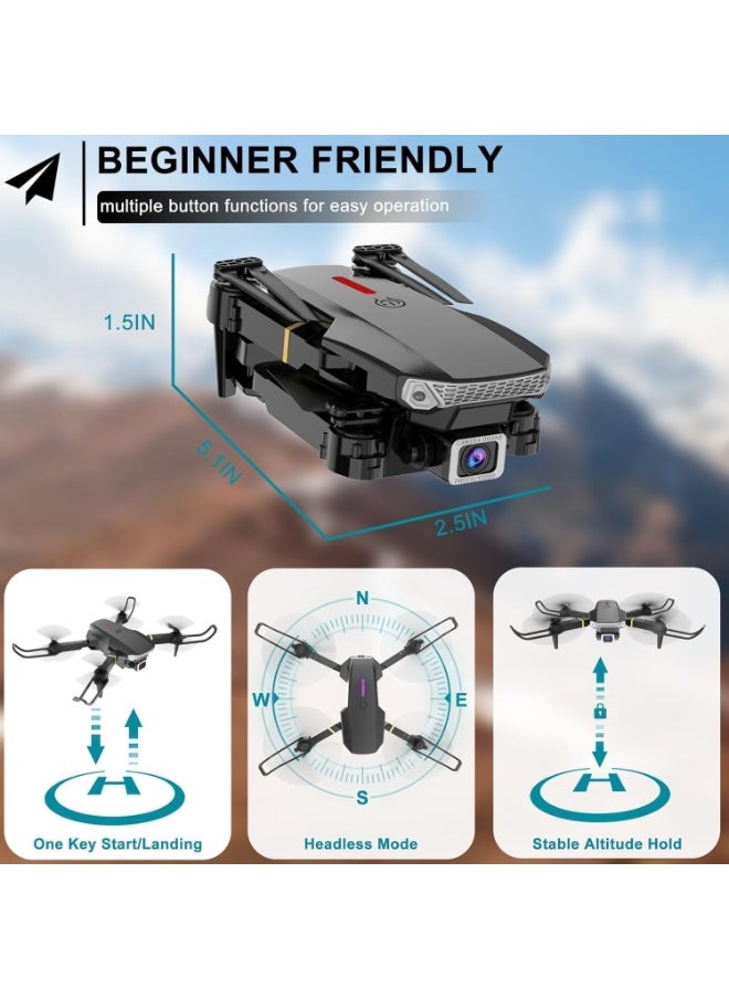 Generic - E99 PRO Drone Professional HD Dual Camera Automatic Obstacle Avoidance Foldable Height Keep Mini Helicopter - Image 1