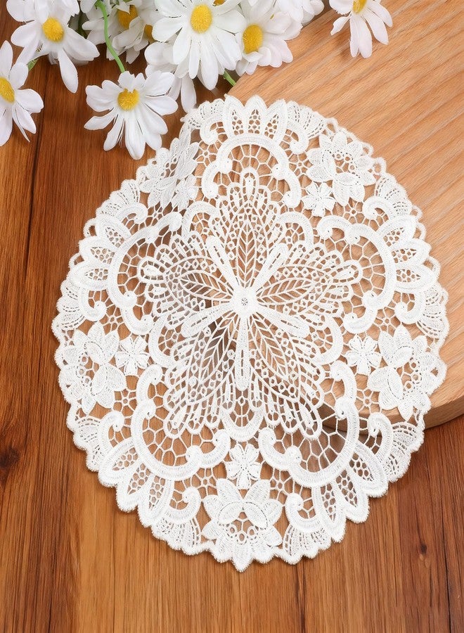 Zelphvt 2 PCS Lace Doilies for Tables, 11 Inch Lace Placemats Doily Round Vintage Crochet Coasters for Tables Kitchen Dining Room Wedding Birthday Party Decoration - Image 3