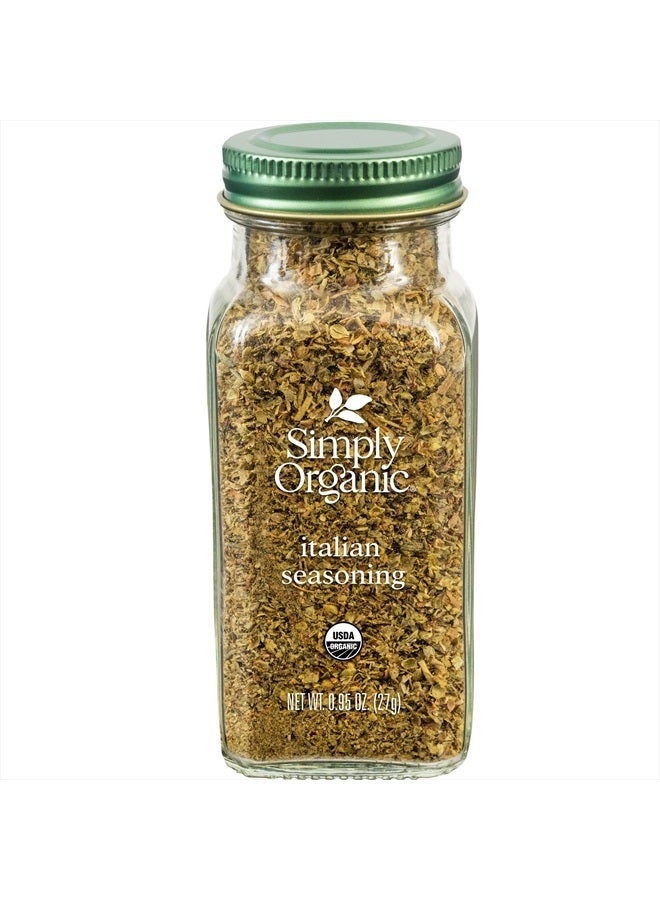 Simply Organic Italian Seasoning, 0.95 Ounce, Organic Herbs, Oregano, Majoram, Thyme, Rosemary, Basil, Sage, Kosher, NonGMO - Image 1