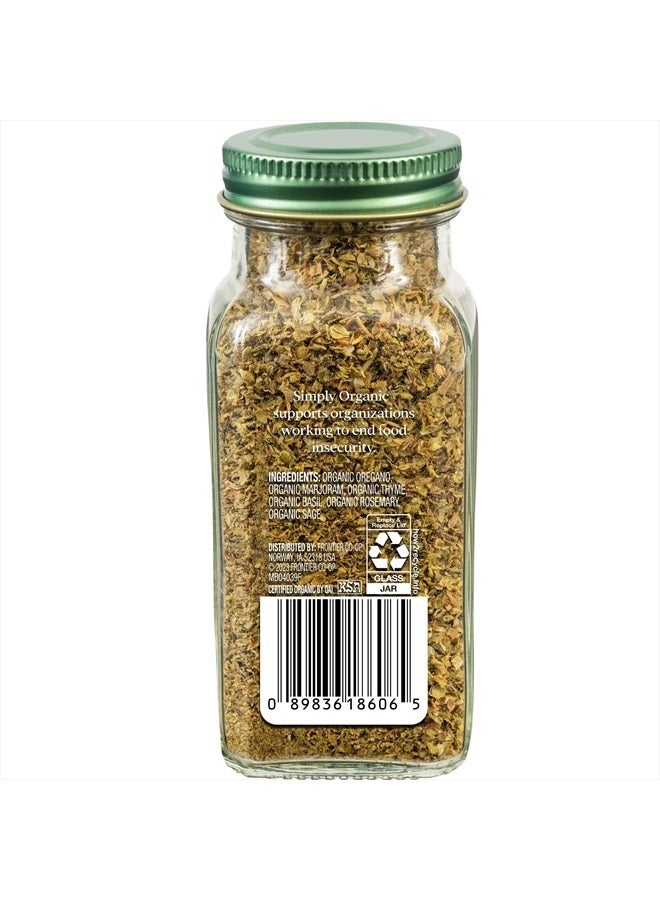 Simply Organic Italian Seasoning, 0.95 Ounce, Organic Herbs, Oregano, Majoram, Thyme, Rosemary, Basil, Sage, Kosher, NonGMO - Image 2