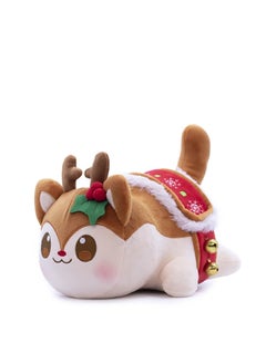 Y&D Meows Cat Plush Toy Soft Meemeow Stuffed Donut Cat Plushes Kawaii French Fry Cheeseburger Food Plush Doll Gifts (Reindeer cat) 