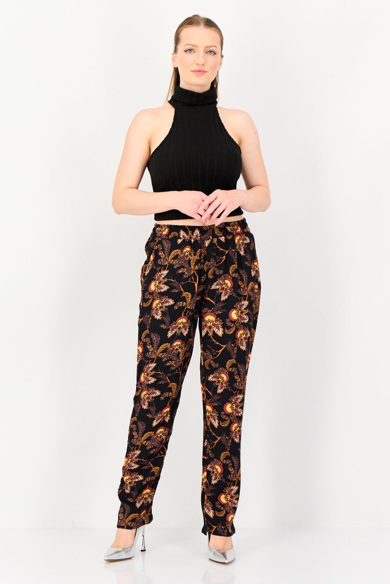 Reiko Women Street Fit Allover Print Straight Leg Pants, Multicolor - Image 3