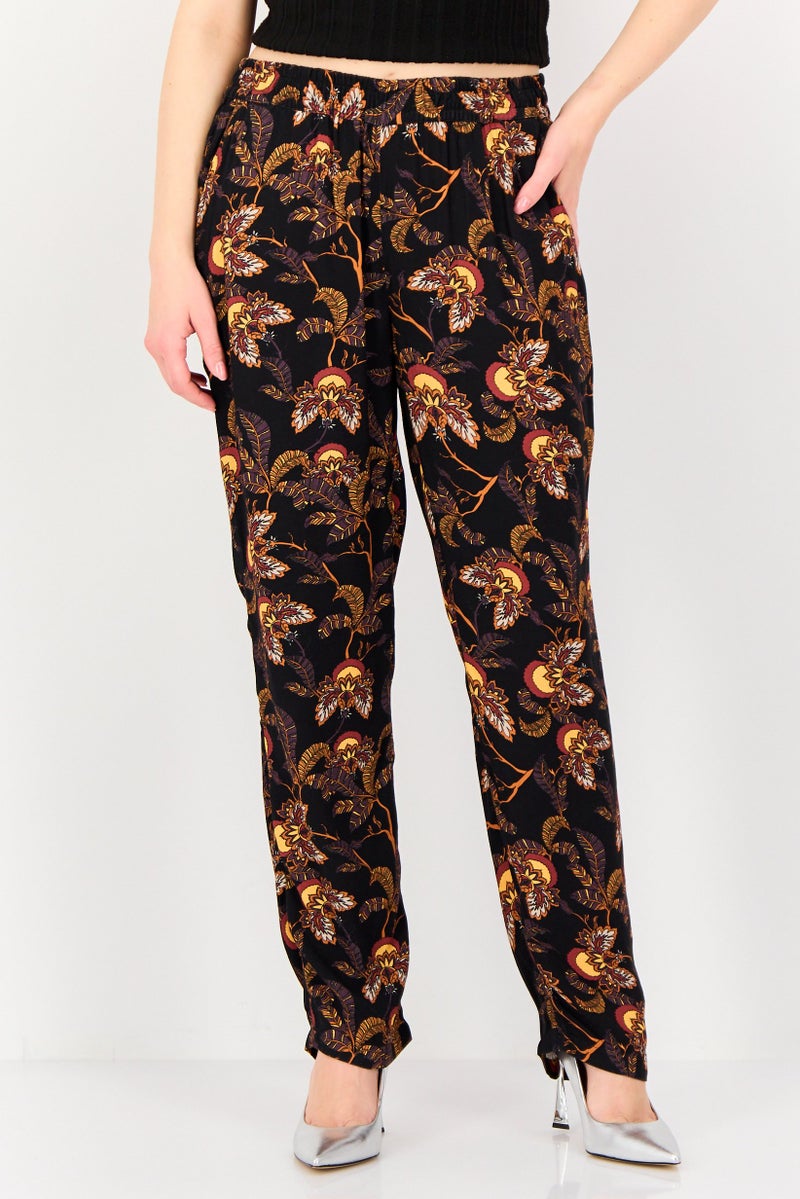 Reiko Women Street Fit Allover Print Straight Leg Pants, Multicolor - Image 1