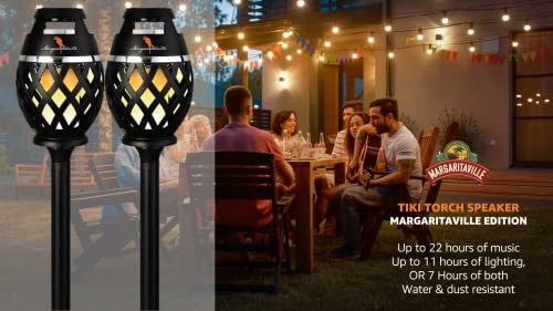 SAKAR Margaritaville Tiki Torch - Waterproof Bluetooth Speaker, Portable Party Speaker with Flickering LED Lights, Perfect for Travel, Parties, Yards, and Pools (2 Pack) - Image 2