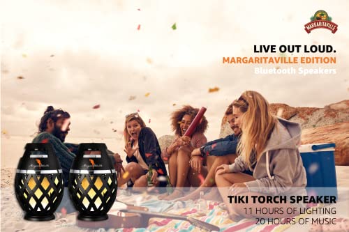 SAKAR Margaritaville Tiki Torch - Waterproof Bluetooth Speaker, Portable Party Speaker with Flickering LED Lights, Perfect for Travel, Parties, Yards, and Pools (2 Pack) - Image 5
