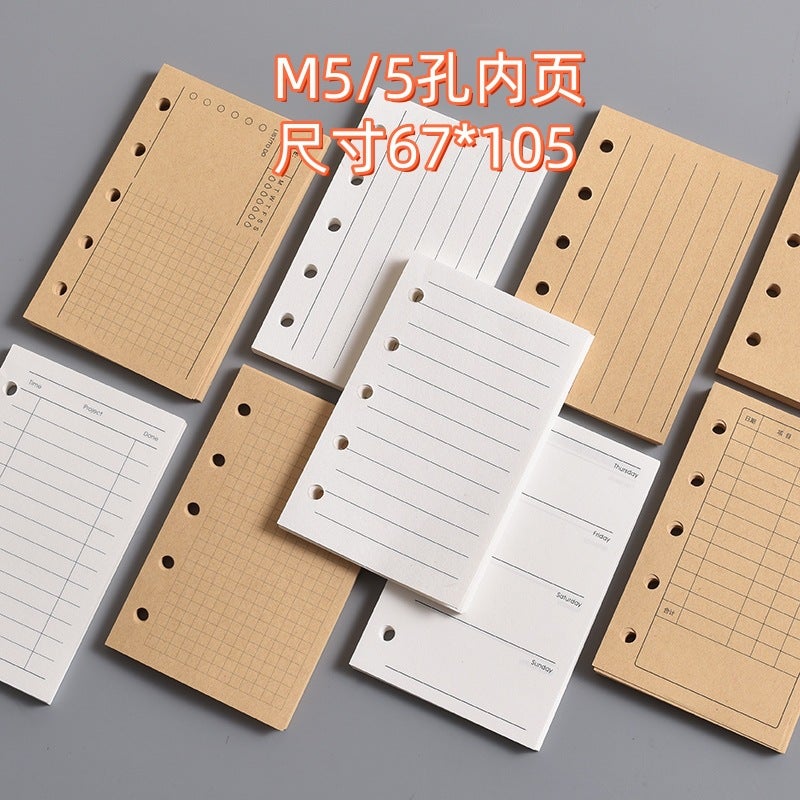 Spot M5 Notebook Core A8 Hand Book 5 Hole Loose-Leaf Replacement Core Loose-Leaf Paper To-Do Monthly Plan Inside Page - Image 2