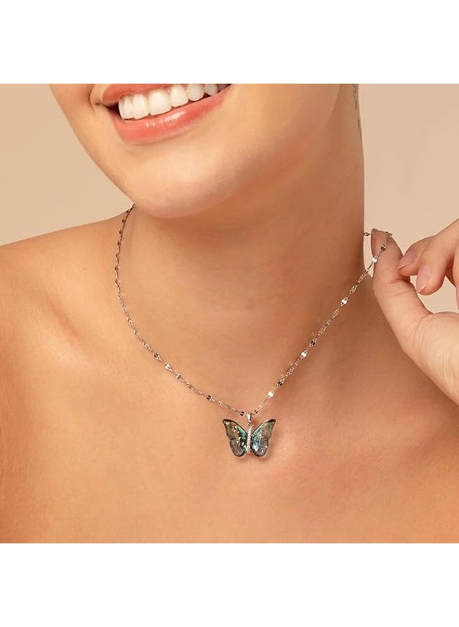 سالتي طقم قلادة وأقراط على شكل فراشة عاطفية معجبة بالتلطيخ من سالتي للنساء | سلسلة أنيقة | أحدث إكسسوارات المجوهرات | مجوهرات بسيطة | الجديد للهدايا - Image 4