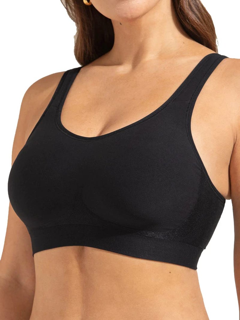 SHAPERMINT Bras for Women - Bras for Women no Underwire, Bralettes for Women Plus Size, Wireless Push up Bra Black - Image 1