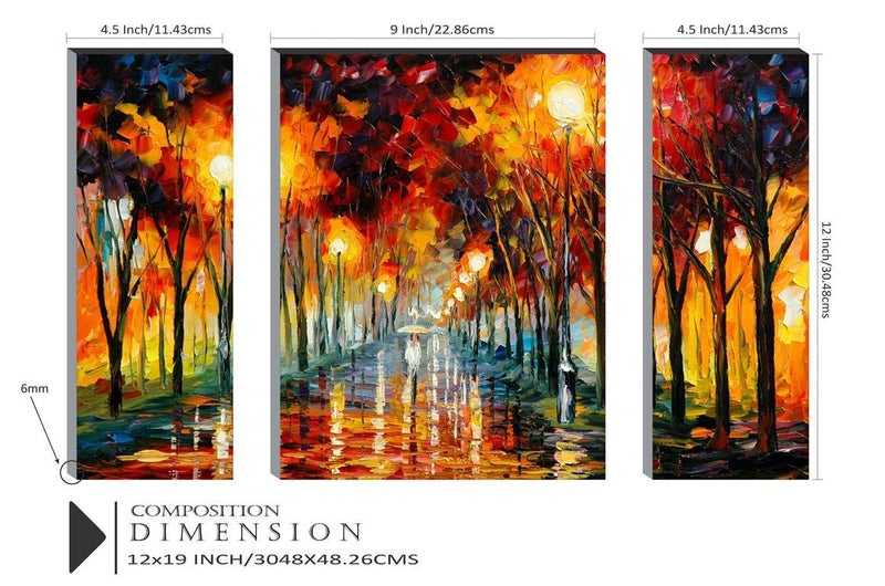 SAF paintings Modern Art Set of 3 6MM MDF Board Digital Reprint Painting 12 inch X 18 inch SANFJMF222 - Image 3