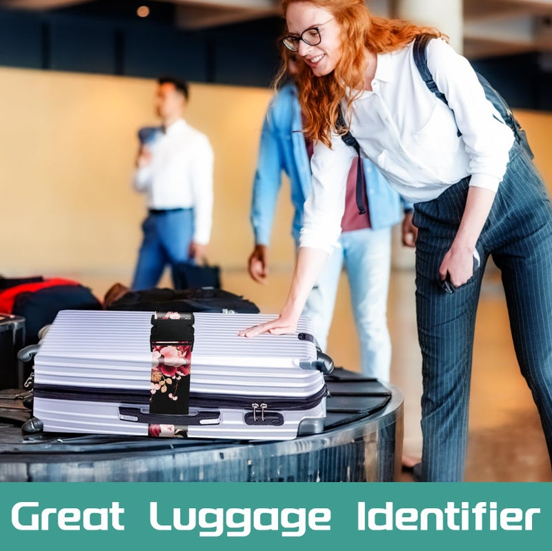 Slohif Luggage Straps for Suitcases Travel Belt Accessories Luggage Connector Identifiers Over Handle with Buckle Unique Nylon Adjustable Strap for Sleeping Bag Car Seat Black(2 Pack) - Image 4