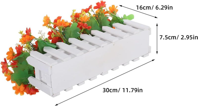 Lifelike Artificial Chrysanthemum Flowers Potted Plant with Fence, Small Fake Bonsai for Indoor Outdoor Garden Porch Table Decoration - Image 2