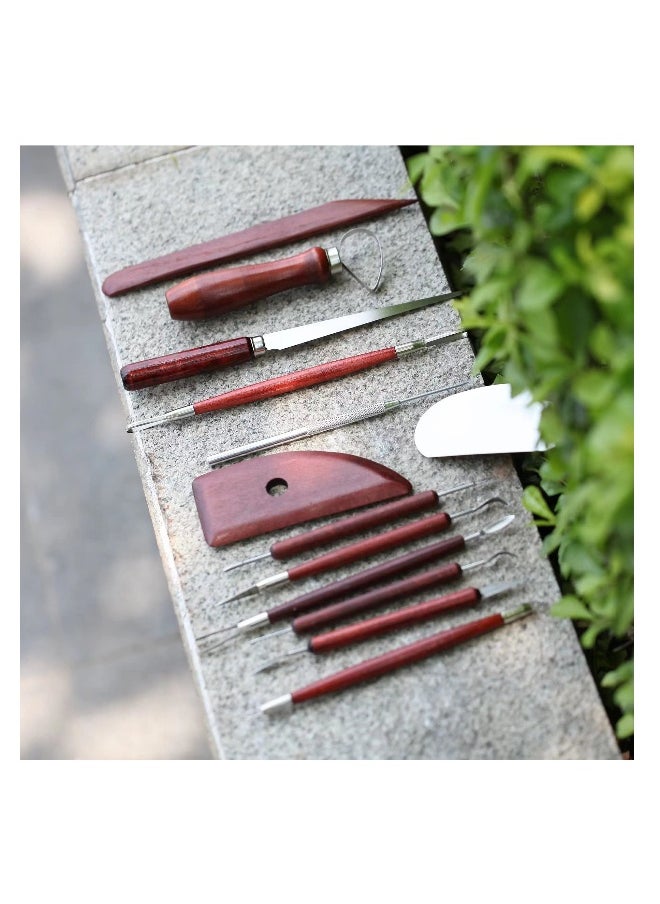 Generic Clay Pottery Sculpting Tools, 15Pcs Air Dry Polymer Clay Carving Tools Set for Kids Adults, Stainless Steel Wooden Ceramic Clay Sculpting Kit, Soft Molding Sculpey Clay Molds Supplies  - Image 3