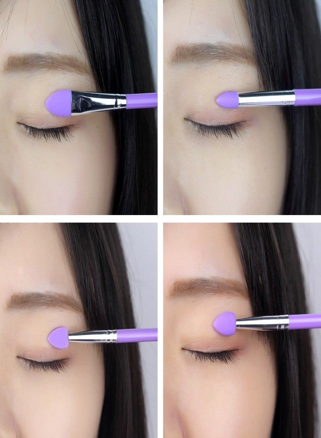 LORMAY 9 Pcs Silicone Makeup Brush Set: Applicator for Face Care, Eyeliner, Eyebrow, Eye Shadow, Lip Makeup and UV Epoxy Resin Crafts (Purple) - Image 3