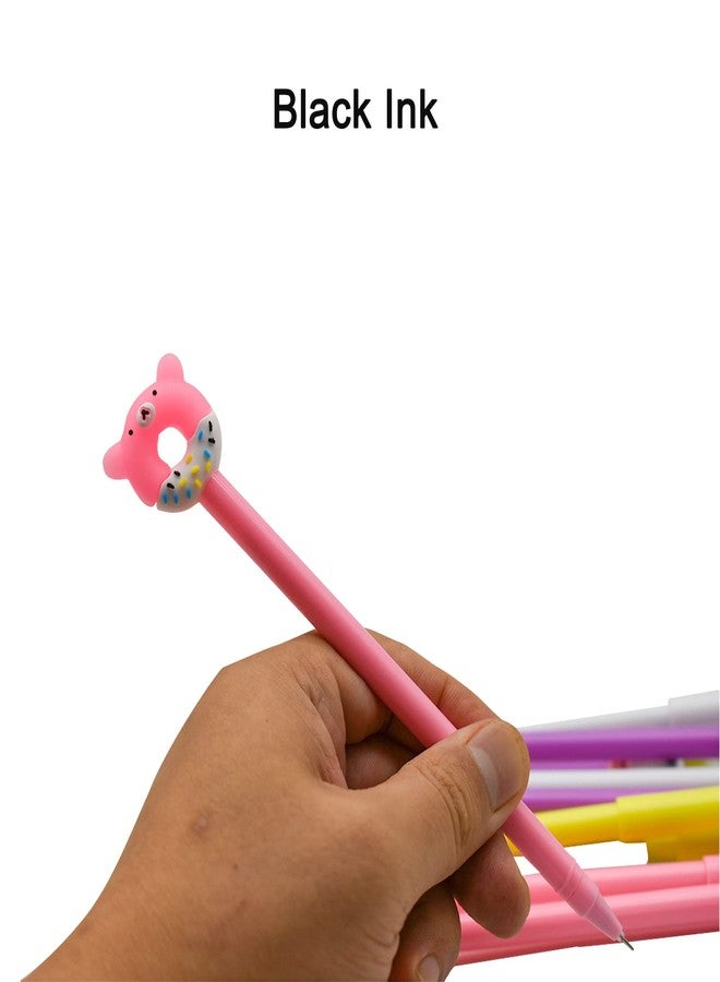 Maydahui 12 PCS Cute Animal Donuts Gel Pen Fun Food Pens Panda Bear Cat Unicorn Style Black Ink for Party School Office Supplies - Image 5