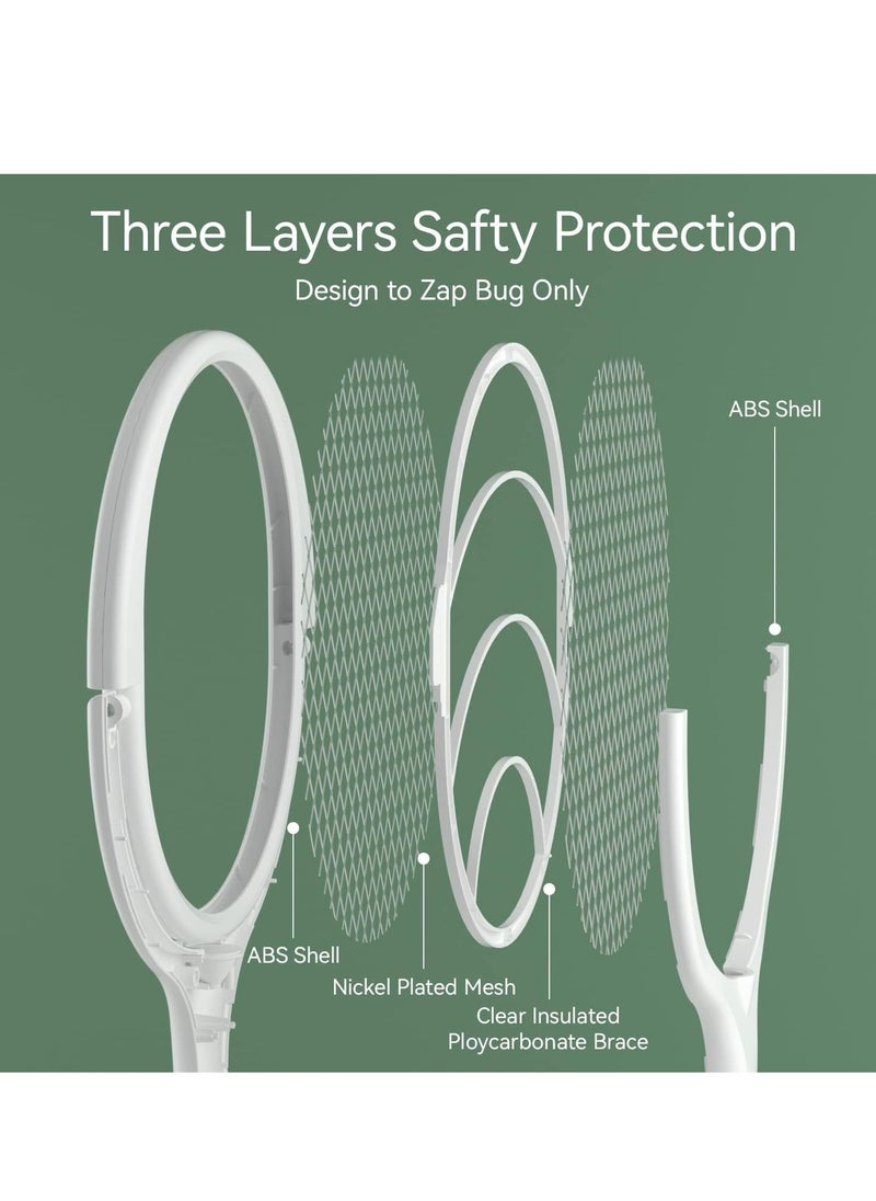 SYOSI - Bug Zapper Electric Fly Swatter Racket Racket Mosquito Zapper Rotating Head Rechargeable Indoor Bug Zapper Fruit Fly Zapper Spider Killer Gnat Trap Wasp Catcher with a Telescopic Extension Wand - Image 1