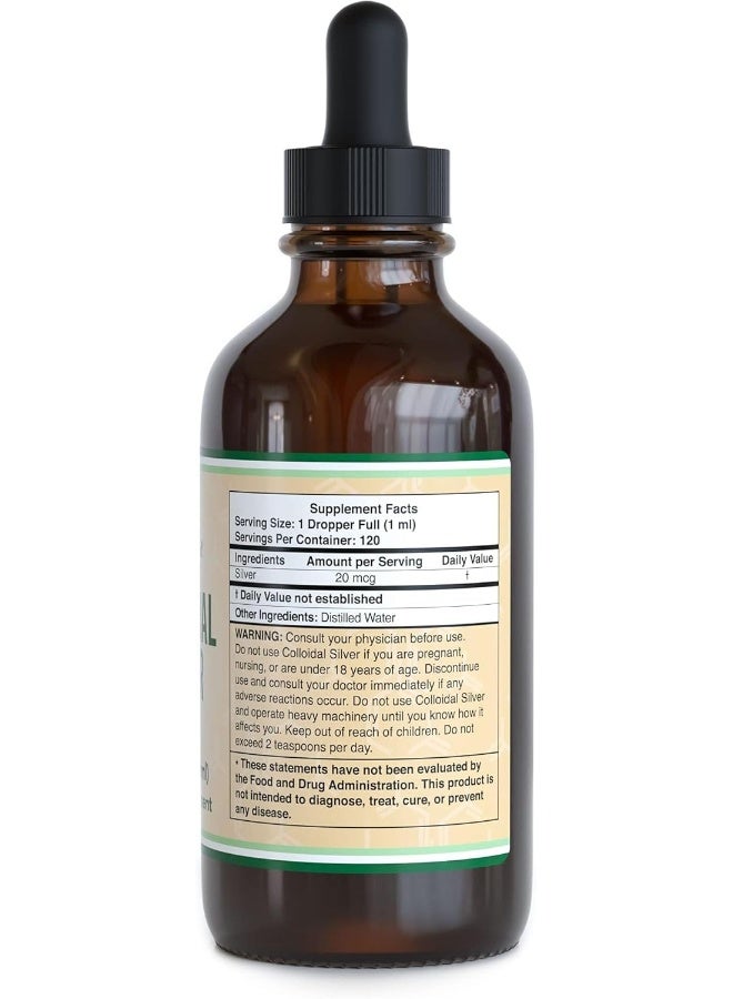 Double Wood Supplements Colloidal Silver Liquid 20 PPM - 4 Fl OZ - Image 3