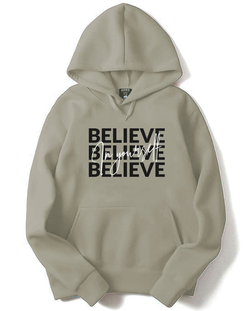ADRO Men's Cotton Neck Hooded Sweatshirt (H22-M-INV-CH_Beige_XL) - Image 1