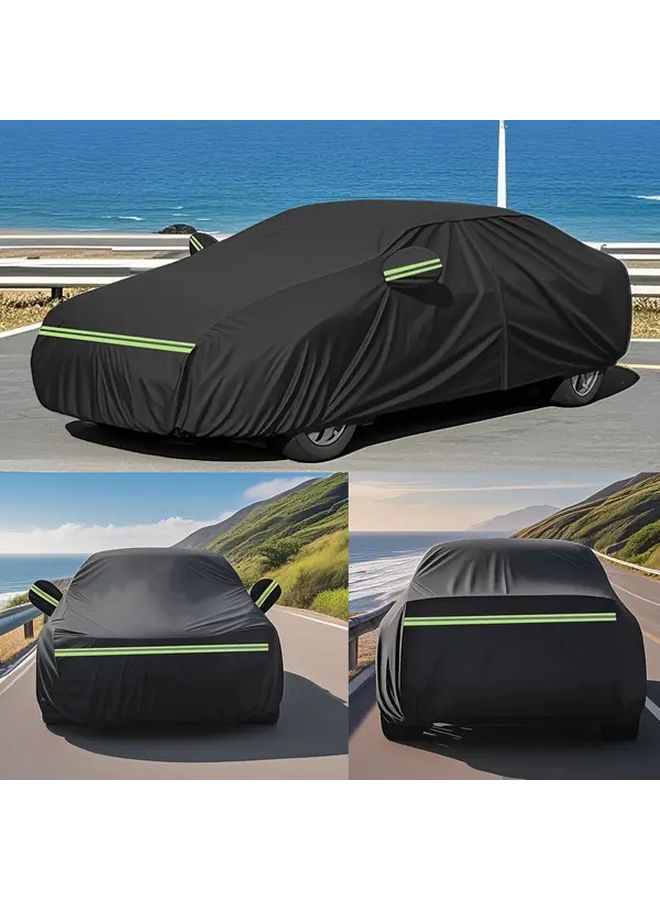 غطاء سيارة خارجي من قماش أكسفورد الأسود Pickup L 210T مع أبواب بسحّاب، مقاوم للثلج والرياح وأشعة الشمس والأشعة فوق البنفسجية - Image 3