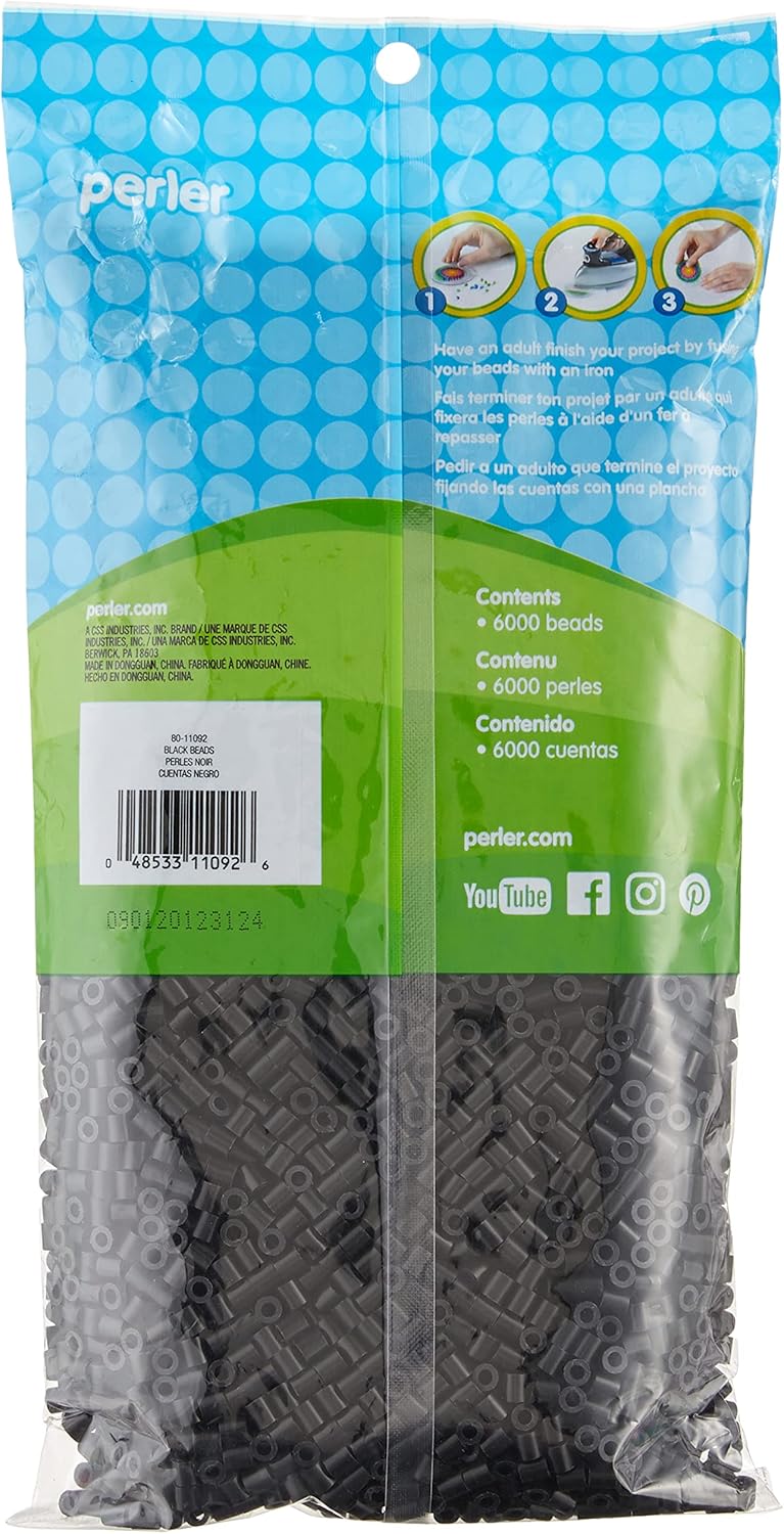 Perler Beads Fuse Beads for Crafts, 6000pcs, Black - Image 2