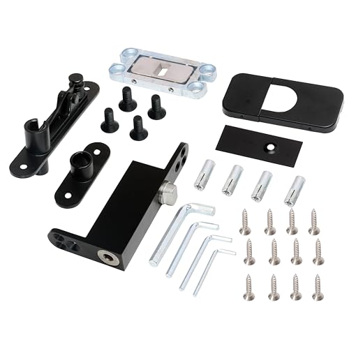 JAVOUKA Black Self Closing Pivot Hinge Heavy Duty Hidden Hinges for CommercialHome 360 Degree Shaft Stainless Steel Pivot Hinge for Wood Secret Door 2 Way Adjustable Hinges - Image 1
