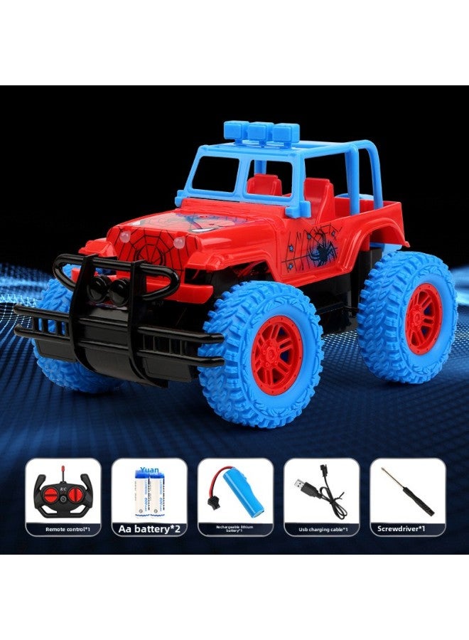 2.4G Remote Control Spider Jeep Climbing Off-road Vehicle Electric Light Four-way Remote Control Toy Car Children-Color:Spider Jeep [1 Lithium Battery]  - Image 1