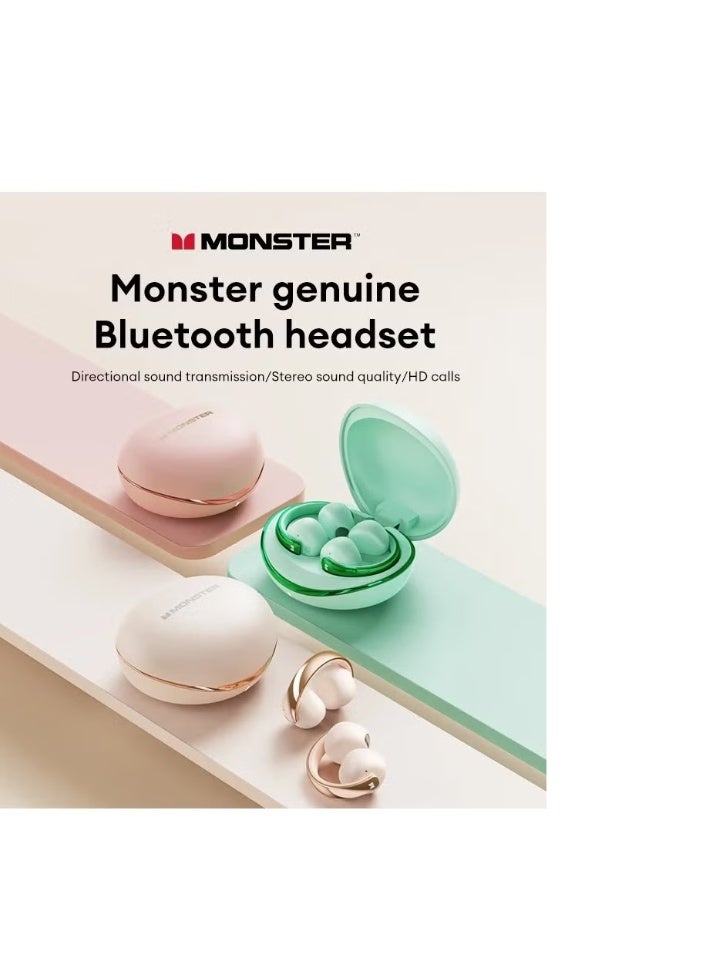 Monster XKT30 Clip-On Bluetooth Earbuds – Smart Noise Cancellation & Secure Fit - Image 1