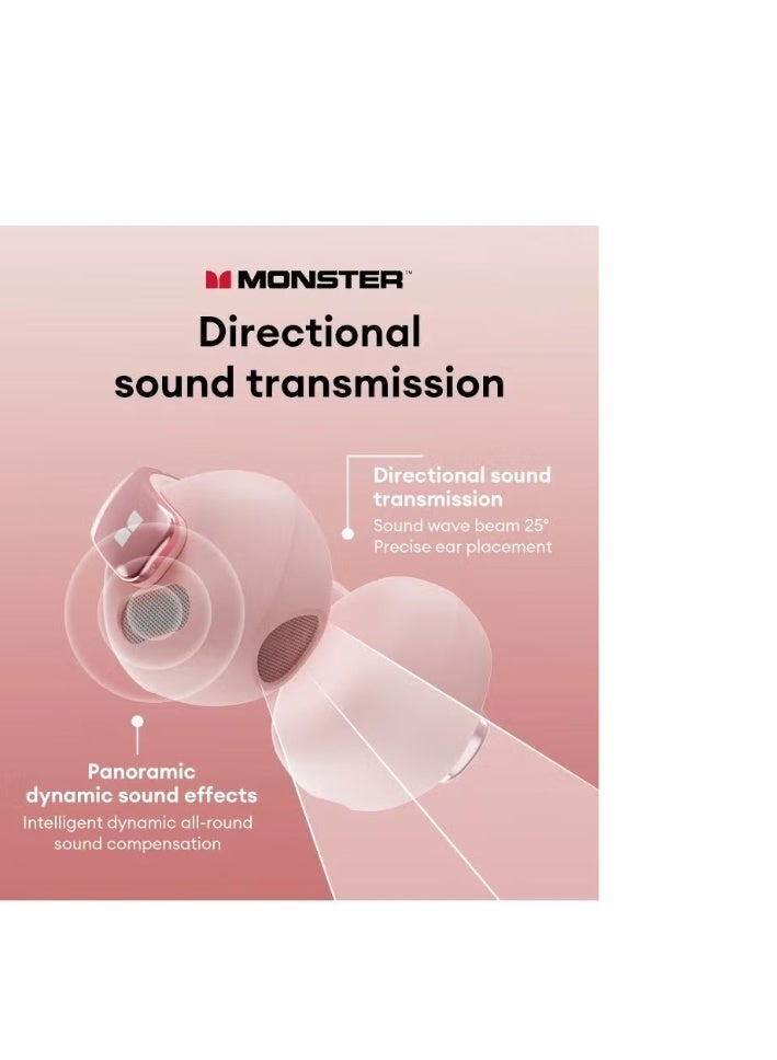 Monster XKT30 Clip-On Bluetooth Earbuds – Smart Noise Cancellation & Secure Fit - Image 4