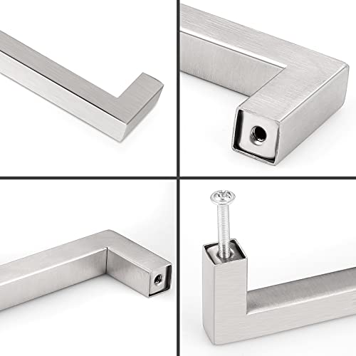 Probrico 50 Pack Square Kitchen Cabinet Handles 3-3/4 Holes Centers, Modern Dresser Pulls Stainless Steel Cupboard Pulls Furniture Hardware Contempory Style, 4-1/4" Overall Length - Image 3