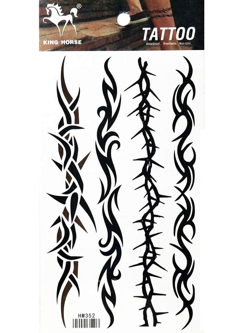 PP TATTOO - 1 Sheet Vintage Barbed Wire Creeper Vine Waterproof Tattoos Stickers Pattern style Henna Make up neck shoulder upper arm thigh Body Art Tattoo for Women Men Sexy Fake - Image 1