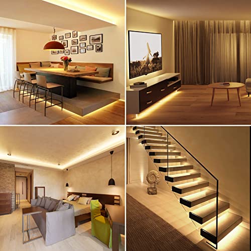 Lepro 12V LED Strip Light, Flexible, SMD 2835, 300 LEDs, 32.8ft Tape Light for Home, Kitchen, Party, Christmas and More, Non-Waterproof, Warm White, Pack of 2(Not Include Power Adapter) - Image 4