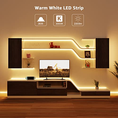 Lepro 12V LED Strip Light, Flexible, SMD 2835, 300 LEDs, 32.8ft Tape Light for Home, Kitchen, Party, Christmas and More, Non-Waterproof, Warm White, Pack of 2(Not Include Power Adapter) - Image 2