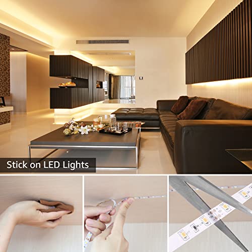 Lepro 12V LED Strip Light, Flexible, SMD 2835, 300 LEDs, 32.8ft Tape Light for Home, Kitchen, Party, Christmas and More, Non-Waterproof, Warm White, Pack of 2(Not Include Power Adapter) - Image 3