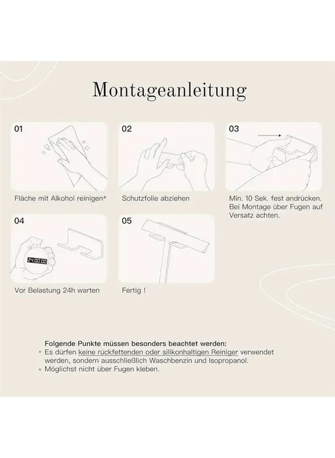 White Shower Scraper 9 Inch No Drill Glass Cleaning Tool Modern Design - Image 5